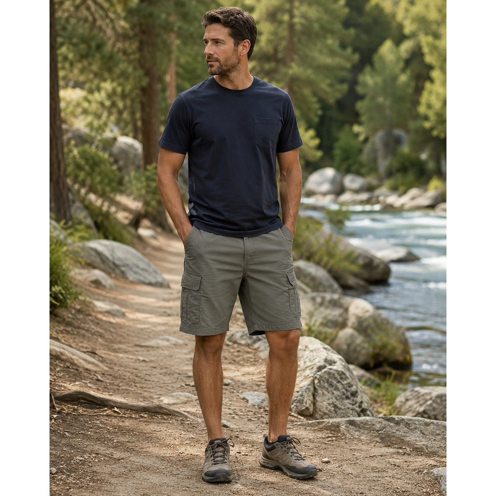 Duluth Trading Shorts Flex Firehose Cargo Men's 42 Relaxed 13" Coolmax Gunmetal